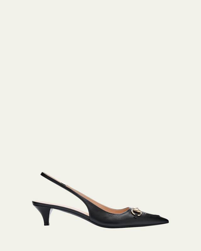 Erin Leather Horsebit Slingback Pumps